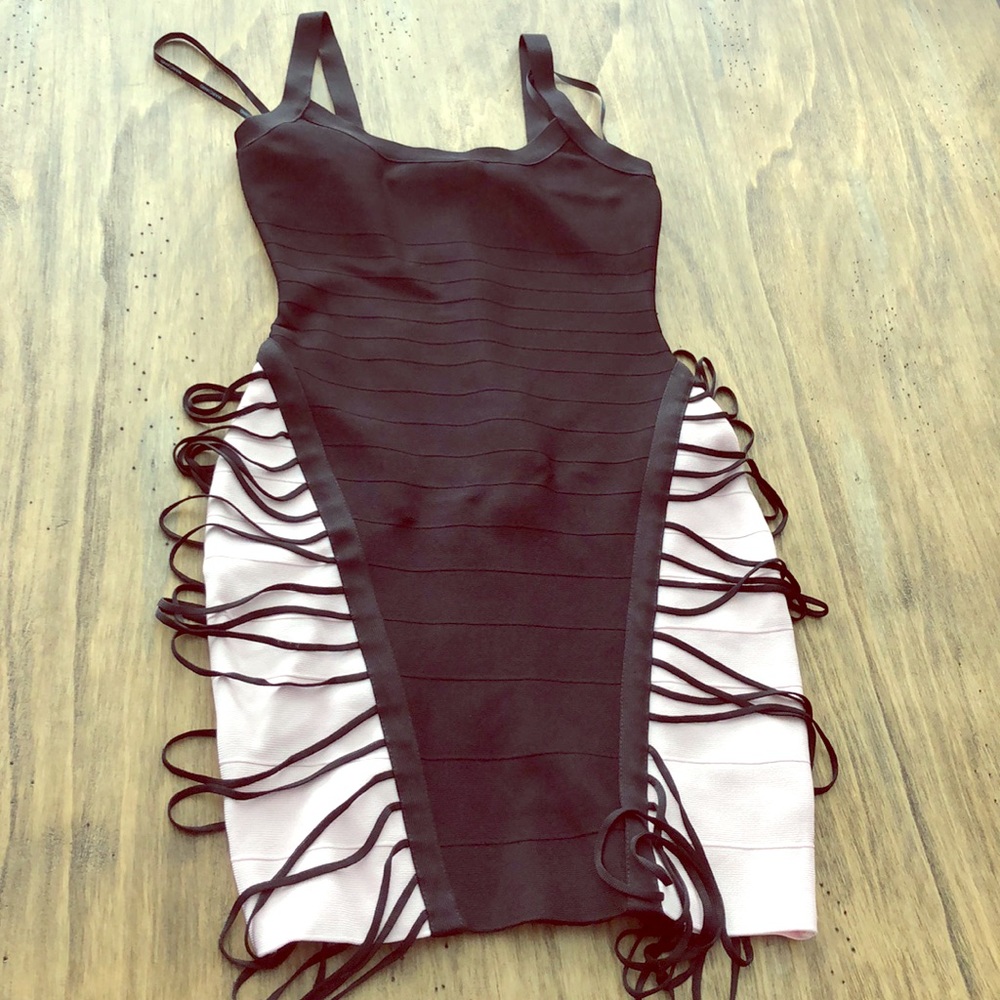 Bandage dress with fringe
